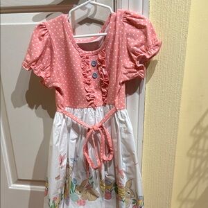 Pink Polka Dot Dress with Animal Print